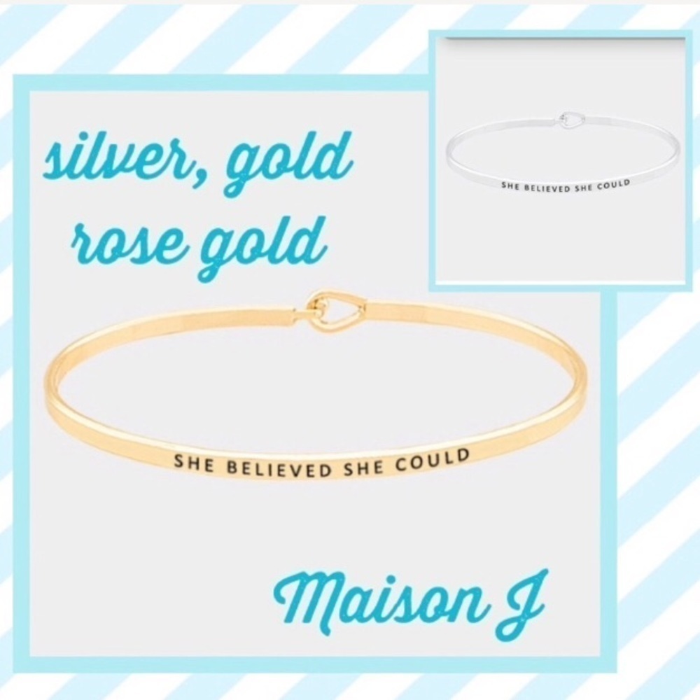 Affirmation mantra rose gold minimalist bracelet - Picture 2 of 6
